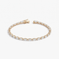 Bracelet Tennis Marquise en Or Jaune 14K et Diamants de Laboratoire (4.76 ct total)