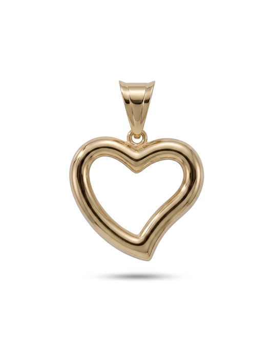 Collier avec pendentif en forme silhouette de coeur en or 10k