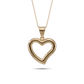 Collier avec pendentif en forme silhouette de coeur en or 10k