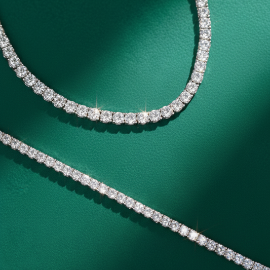 Tennis Collier en Or 14K – Diamants Lab Grown, 6.2 ct, 2mm