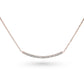 Minimalist curved bar necklace set with diamonds or emeralds in 14k gold