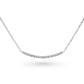 Minimalist curved bar necklace set with diamonds or emeralds in 14k gold