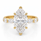 14k Gold Ring with 2 Carat Emerald Diamond – Triple Row Pave &amp; Brilliant Under Halo