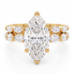14k Gold Ring with 2 Carat Emerald Diamond – Triple Row Pave &amp; Brilliant Under Halo
