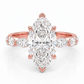 14k Gold Ring with 2 Carat Emerald Diamond – Triple Row Pave &amp; Brilliant Under Halo