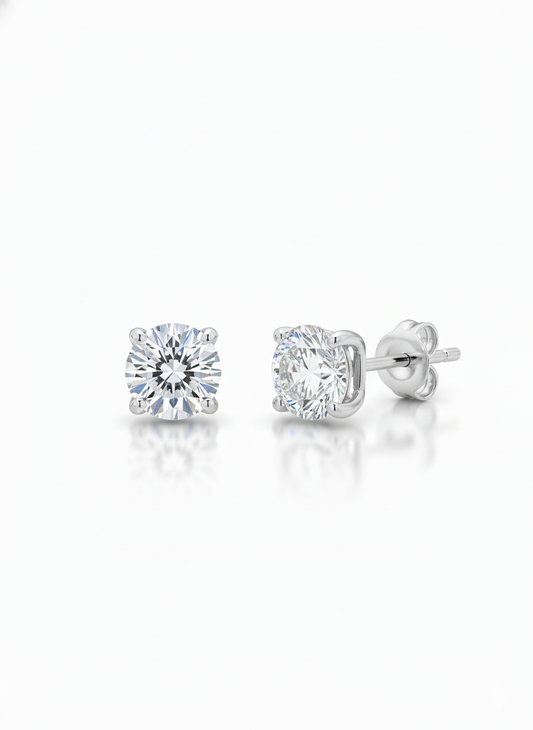 Boucles d'oreilles en or 14k et diamants de laboratoires 1.5 ct
