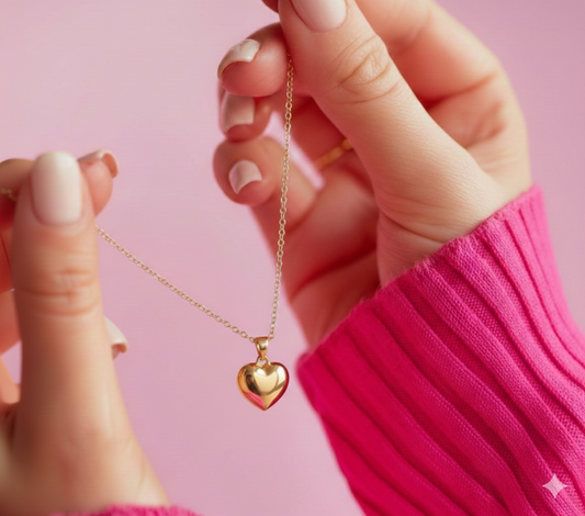 COEUR PLAIN| Collier avec pendentif en forme de coeur en or 10k