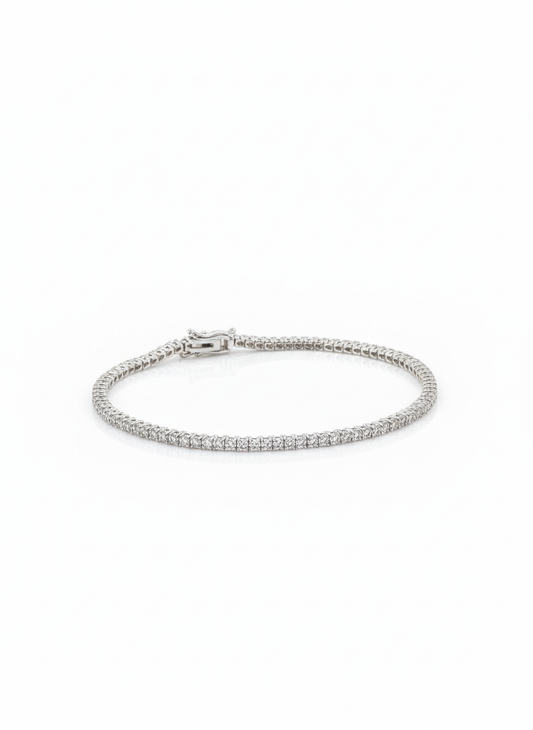 Bracelet Tennis 2,3 ct de diamants et or 14 carats VS