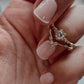 14k Gold Vintage Engagement &amp; Wedding Set - Chevron Wedding Band