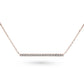 Minimalist bar necklace set with diamonds or emeralds in 14k gold