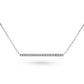 Minimalist bar necklace set with diamonds or emeralds in 14k gold
