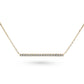 Minimalist bar necklace set with diamonds or emeralds in 14k gold