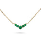 Collier V serti en dégradé de diamants ou émeraudes en or 14k