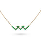 Triple V necklace set with diamonds or emeralds in 14k gold