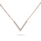 Minimalist V-necklace set with diamonds or emeralds in 14k gold