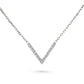 Minimalist V-necklace set with diamonds or emeralds in 14k gold