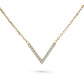 Minimalist V-necklace set with diamonds or emeralds in 14k gold