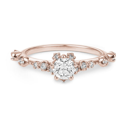 Ensemble de Fiançailles et Mariage Vintage en Or 14k- Alliance chevron