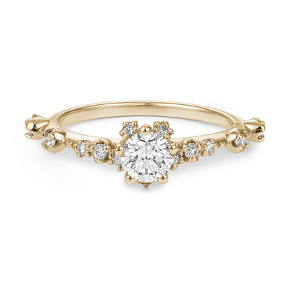 Ensemble de Fiançailles et Mariage Vintage en Or 14k- Alliance chevron