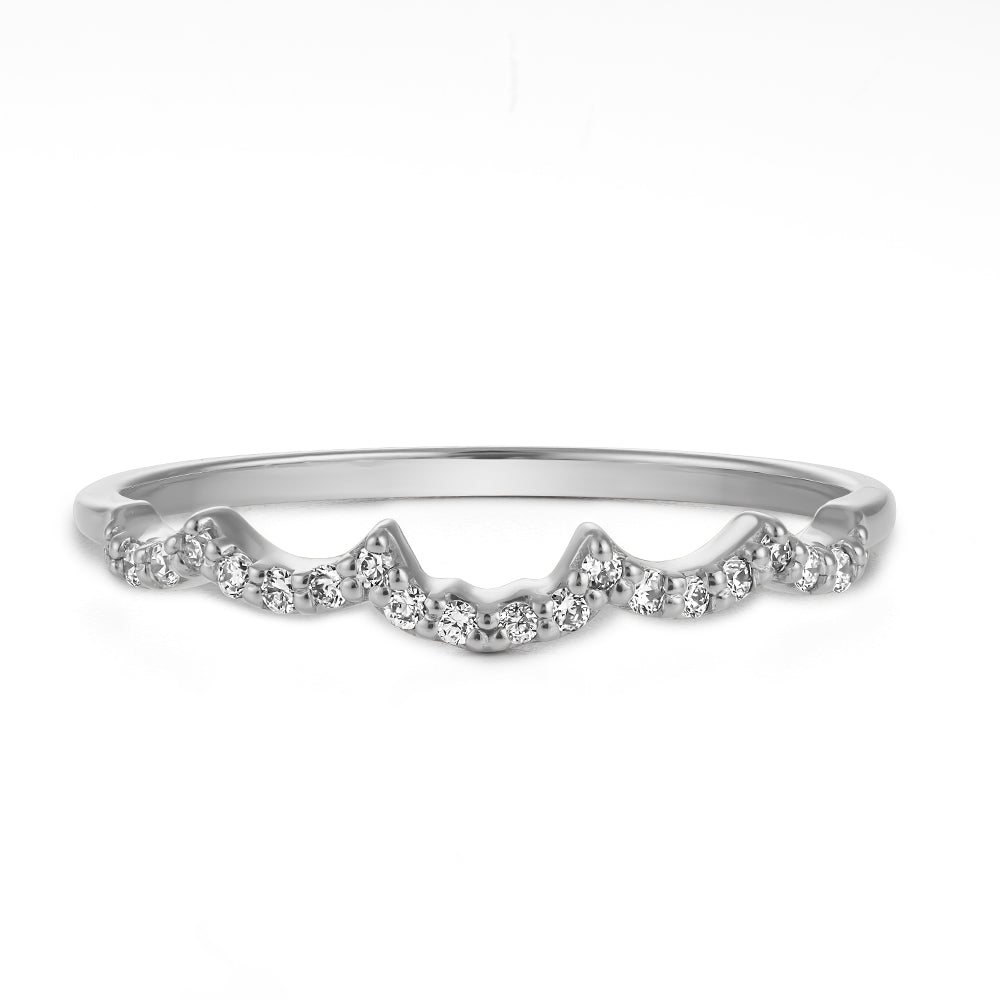 Alliance Courbée Pavée de Diamants de laboratoire – Design Parfait pour S'Imbriquer avec la Bague Infinie