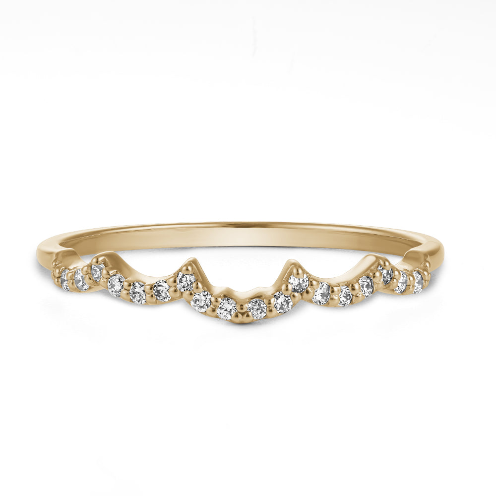 Alliance Courbée Pavée de Diamants de laboratoire – Design Parfait pour S'Imbriquer avec la Bague Infinie