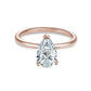 1.50 Carat Pear Diamond Minimalist Ring with Diamond Sub-Halo