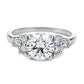 Bague Diamant Rond Central de 1,55 Carat et 6 Diamants d'Accent