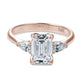 2.00 Ct Emerald Cut Diamond Ring with Pear Cut Diamonds