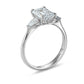 2.00 Ct Emerald Cut Diamond Ring with Pear Cut Diamonds