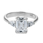 2.00 Ct Emerald Cut Diamond Ring with Pear Cut Diamonds