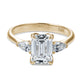 2.00 Ct Emerald Cut Diamond Ring with Pear Cut Diamonds