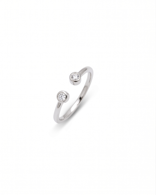SATIN | Bague en or 14K et diamants | Or Blanc