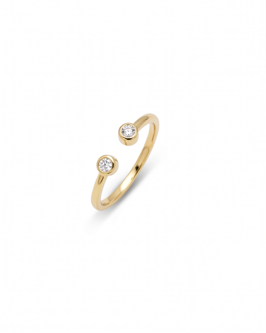 SATIN | Bague en or 14K et diamants | Or Blanc