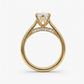14k Gold Ring with 2 Carat Emerald Diamond – Triple Row Pave &amp; Brilliant Under Halo