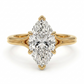 14k Gold Ring with 2 Carat Emerald Diamond – Triple Row Pave &amp; Brilliant Under Halo
