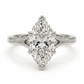14k Gold Ring with 2 Carat Emerald Diamond – Triple Row Pave &amp; Brilliant Under Halo