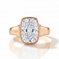 Ensemble de bagues de fiançailles en or 14K – Diamant Cushion 2 ct & Alliance ondulée assortie