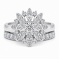 14k Gold Ring with 2 Carat Emerald Diamond – Triple Row Pave &amp; Brilliant Under Halo