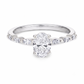 Bague avec Diamant Ovale de 1.00 Ct et Marquises