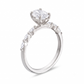 Bague avec Diamant Ovale de 1.00 Ct et Marquises