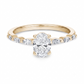 Bague avec Diamant Ovale de 1.00 Ct et Marquises