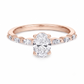 Bague avec Diamant Ovale de 1.00 Ct et Marquises