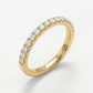 14k Gold Ring with 2 Carat Emerald Diamond – Triple Row Pave &amp; Brilliant Under Halo