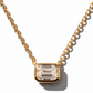 Collier VIKO Bezel avec Diamant de Laboratoire Taille Émeraude en Or 14K