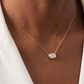 Collier VIKO Bezel avec Diamant de Laboratoire Taille Ovale en Or 14K