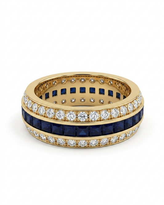 0.43 carat semi-eternity ring in 14k gold and lab-grown diamonds