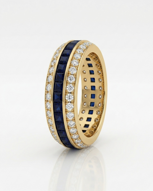 0.43 carat semi-eternity ring in 14k gold and lab-grown diamonds