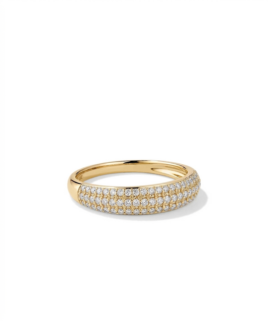 Bague Thin Dome Semi-Éternité 1,10 ct en Diamants Lab