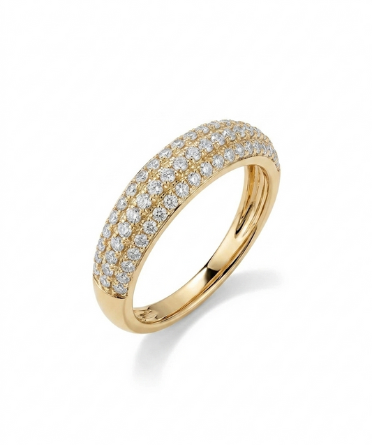 Bague Thin Dome Semi-Éternité 1,10 ct en Diamants Lab
