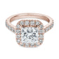 2.00 Carat Princess Cut Diamond and Diamond Halo Ring